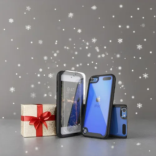 Vista 3 de Funda para iPod Touch 7ª generación, 2 en 1, a prueba de golpes, con 2 protectores de pantalla HD, protección híbrida resistente a los golpes
