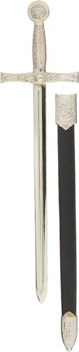 Vista 2 de Denix Abrecartas Excalibur con ribete plateado con vaina
