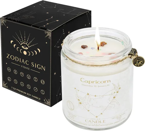 Vista 7 de Regalos de Aries para mujeres, Velas del signo zodiacal Aries, Velas de cristal regalo de astrología, Velas perfumadas regalos para mujeres Mamá