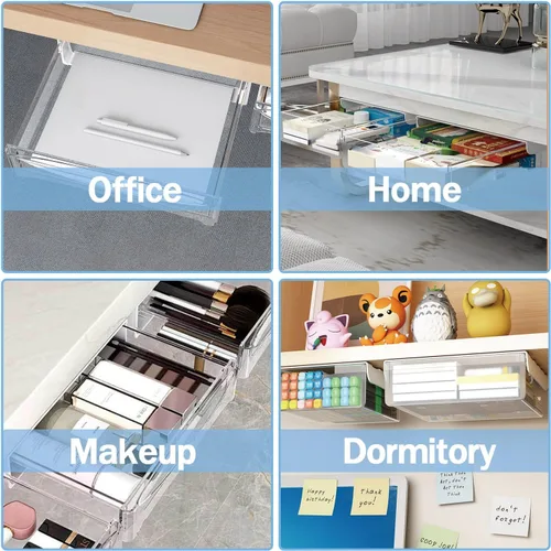 Vista 6 de SVNNELP Organizador grande de almacenamiento para mesa debajo del escritorio A4, accesorios de escritorio y organizadores de espacio de trabajo