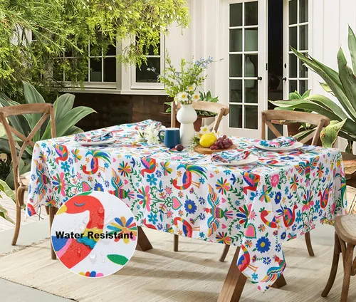 Vista 4 de Newbridge Otomi Birds Folk Art - Juego de 8 servilletas de tela, colorido arte popular otomí, resistente al agua y a las manchas, servilletas
