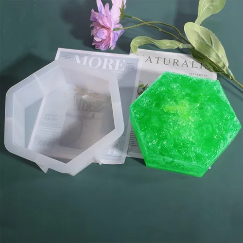 Vista 9 de Molde de resina hexagonal, moldes de silicona hexagonal profunda para resina, moldes de resina epoxi geométrica para preservación de flores, boda