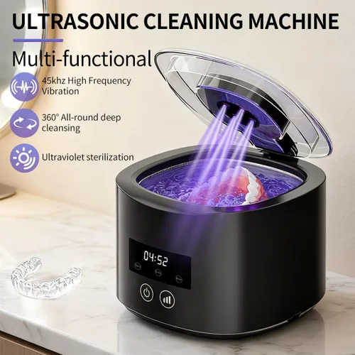 Vista 4 de Limpiador ultrasónico de dentaduras postizas, máquina limpiadora de retenedores para dentaduras, protectores bucales, frenillos, cabezales