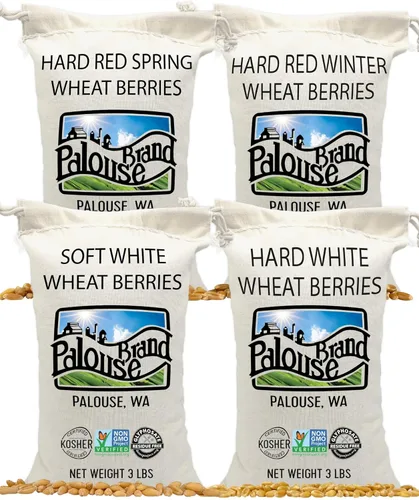 Vista 14 de Palouse Brand Granos de Trigo Blanco Suave Certificados Sin Residuos de Glifosato 1 LB Cultivado por Familias en el Estado de Washington 100%