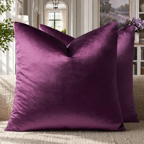 Vista 61 de GIGIZAZA Juego de 2 fundas de almohada doradas de terciopelo de 20 x 20 pulgadas para sofá Almohadas para sofá, tela texturizada suave de 9.88