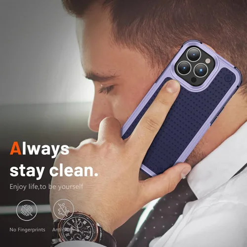 Vista 7 de Funda para iPhone 13 Pro Max, a prueba de golpes, goma de silicona 2 en 1 con policarbonato duro, protección de cuerpo completo resistente