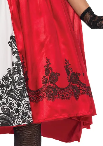 Vista 5 de Leg Avenue Disfraz rojo de longitud hasta la rodilla con capucha para mujer