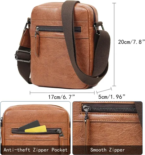 Vista 5 de SmallMedium Crossbody bag for men shoulder bag mens purse satchel leather messenger bag gift man