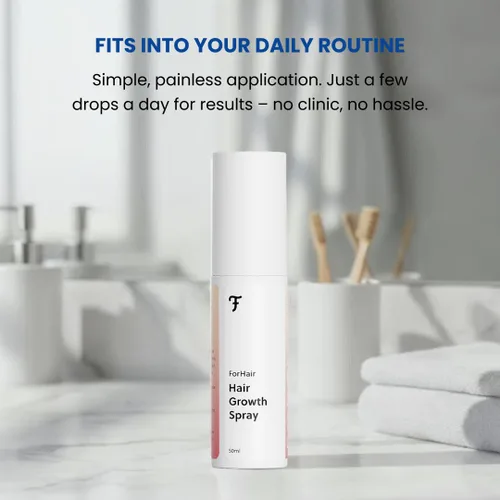 Vista 6 de ForHair - Aerosol para el crecimiento del cabello para hombres – Estimula el cabello nuevo, fortalece los folículos – Acción de recrecimiento local