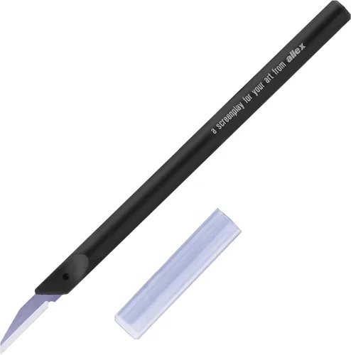 Vista 6 de ALLEX Cuchillo japonés Exacto para manualidades con tapa [hoja de precisión de 0.3 pulgadas], cuchillo de pasatiempo para manualidades, arte, kit
