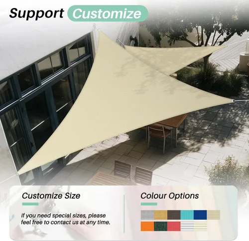 Vista 56 de SunnyRoyal Toldo parasol triangular de 8 x 8 x 8 pies con bloqueo UV, para patio, jardín, piscina (turquesa)