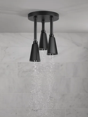 Vista 2 de DELTA FAUCET 57140-CZ H2Okinetic - Cabezal de ducha colgante Raincan, flujo de agua de 1.75 GPM, bronce champán Champagne bronce