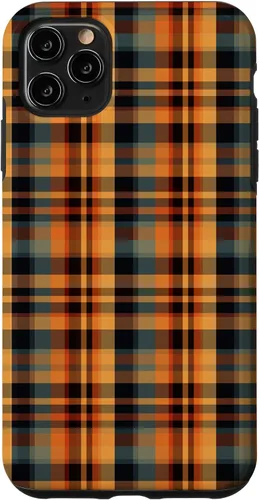 Vista 13 de Plaid Orange Brown Fall Harvest Muted Colors Print Pattern Case for iPhone 17