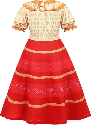 Vista 2 de HenzWorld Disfraz de Mirabel para niñas vestido mágico de la familia IsabelaMadrigalPepa disfraz de dibujos animados traje de fiesta