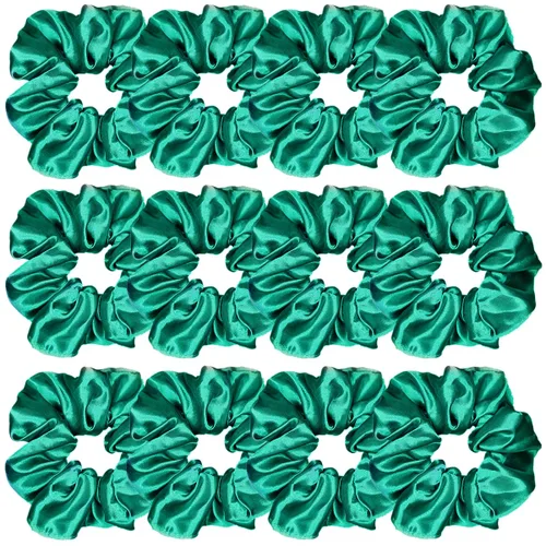 Vista 43 de Sufermoe 12 bandas elásticas para el cabello de seda satinada, color azul surtido de 4.5 pulgadas para mujeres y niñas