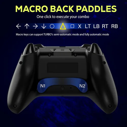 Vista 7 de QRD Spark N5 Wireless Controller for PS4 Pro Slim PS3 PS2 Steam Deck PC Windows Mac TV Box, Halleffect Gamepad Joystick with 3.5mm Audio Controlador