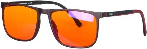 Vista 12 de SHINU Buen sueño Gafas de bloqueo de luz azul Hombres Lentes Rojas Anti Luz Verde Elimina la fatiga ocular Gafas Bluelight 078RD