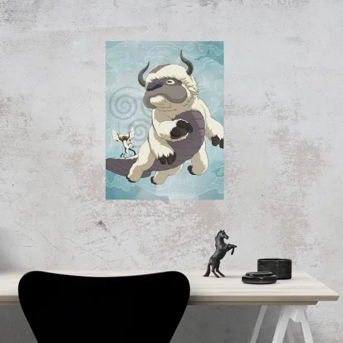 Vista 3 de GRAPHICS & MORE Póster de papel decorativo para pared de Avatar the Last Airbender Appa & Momo