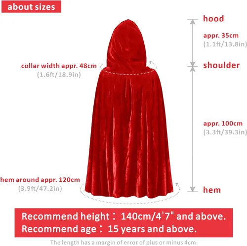 Vista 2 de Mayplous Halloween Costumes Women Men Cosplay Long Cape Velvet Cloak Fancy Dress for Role Play