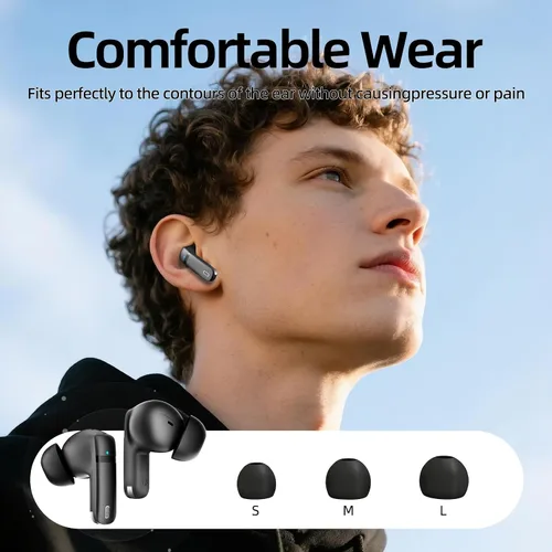 Vista 7 de Auriculares inalámbricos, auriculares Bluetooth 5.4 de 100 horas, ENC+ ANC con cancelación de ruido, control táctil, auriculares Bluetooth