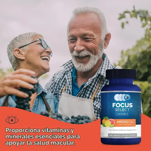 Vista 6 de Focus Select AREDS2 - Suplemento masticable de vitaminas y minerales para ojos (180 unidades, suministro para 90 días) Masticable para ojos