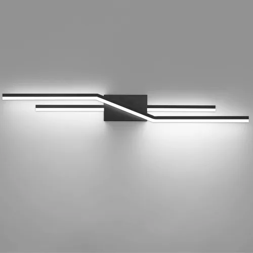 Vista 12 de SOLFART Luces de baño con acabado mate en negro, regulables, LED, para tocador, sobre espejo, 24 pulgadas, modernas, luces de pared