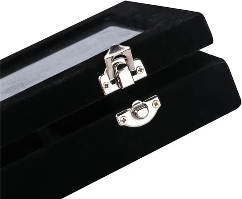 Vista 5 de Organizador de 50 anillos de vidrio de terciopelo para joyería, soporte de exhibición de anillos, caja de almacenamiento, aretes, joyero, caja