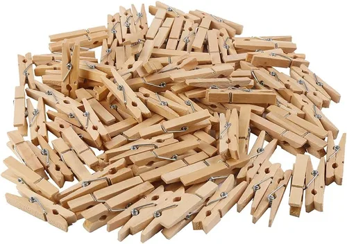 Vista 10 de DECORA Pinza de madera pintada colorida de 1.4 in/1.38 pulgadas, 100 piezas para clips de fotos, álbumes de chatarra, manualidades, envoltura