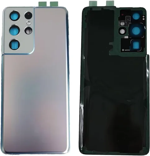 Vista 2 de Galaxy S21 Ultra - Carcasa de repuesto para Samsung Galaxy S21U S21 Ultra 5G SM-G998B G998U G998U1 G998U1 G998W con lente de cámara de vidrio