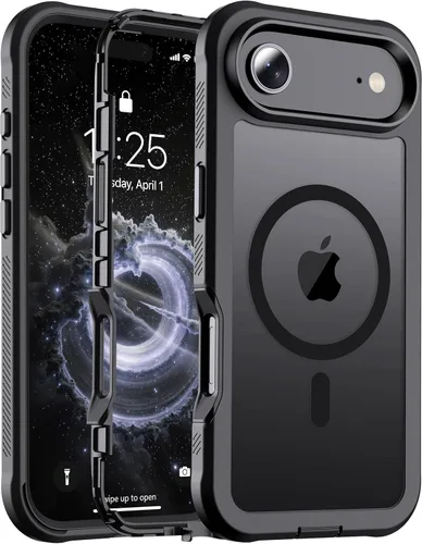 Vista 124 de jaroco - Funda magnética compatible con MagSafe para iPhone 11 de 6.1 pulgadas; protección de grado militar contra caídas, de doble capa