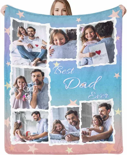 Vista 15 de Manta personalizada para papá abuelo, regalo de manta personalizada para el día del padre, manta personalizada con foto para papá, regalo