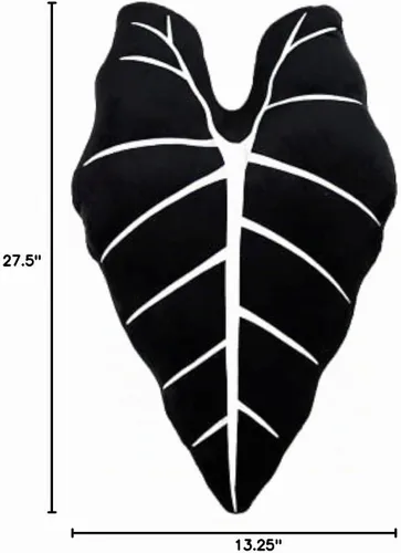 Vista 6 de Green Philosophy Co. Almohada de hoja de Frydek Alocasia - Obsidiana
