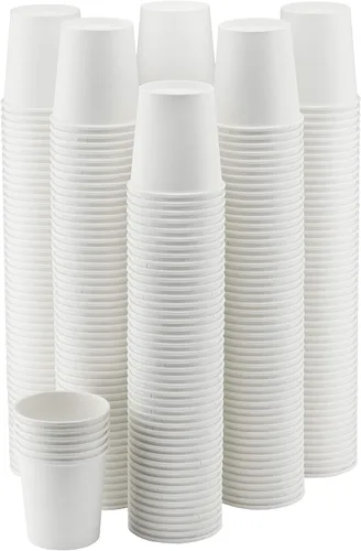 Vista 7 de NYHI Paquete de 200 vasos de papel desechables blancos de 4 onzas, tazas de café frío caliente para jugo de agua, té expreso, ideal para enfriadores