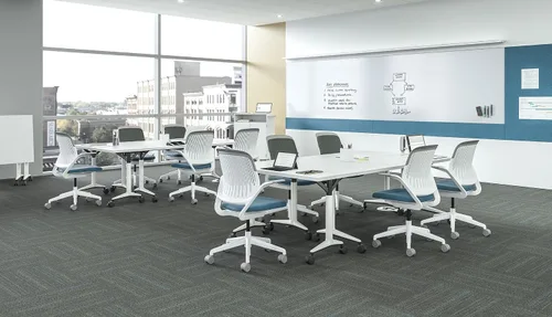 Vista 2 de Steelcase Silla de oficina Cobi: brazos con tapas de brazo blandas - Ruedas de piso duro