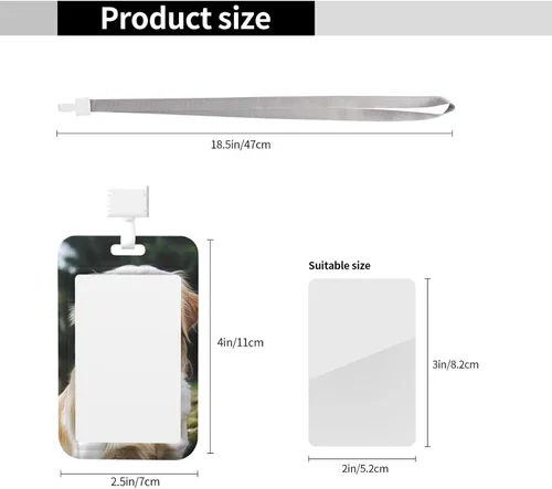 Vista 2 de Divertido soporte para tarjetas de identificación con cordón de identificación con cordón de separación, funda de plástico impermeable para tarjetas