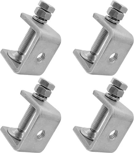 Vista 7 de Mini abrazaderas C de acero inoxidable de 0.000-0.984 in para montaje, juego de abrazaderas en U para carpintería resistente, herramientas
