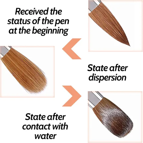 Vista 7 de Kolinsky - Brocha acrílica para uñas, tamaño 12, forma ovalada de cabello Kolinsky para aplicación acrílica, herramienta de manicura profesional
