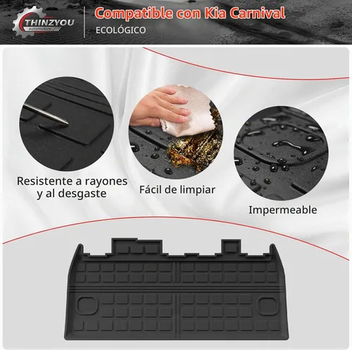 Vista 4 de alfombra de carga para maletero, protector de cubierta de asiento trasero de elastómero termoplástico