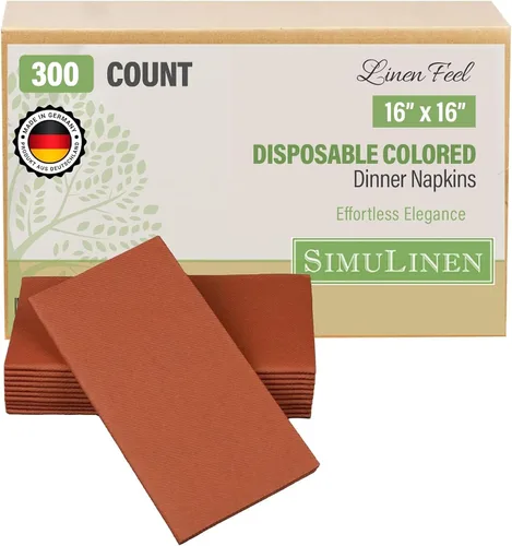 Vista 22 de SimuLinen Servilletas de Papel Desechables con Sensación de Lino Rosa Antiguo Rosa Empolvado – Servilletas de Cena de Boda Tipo Tela, Papel de Lujo
