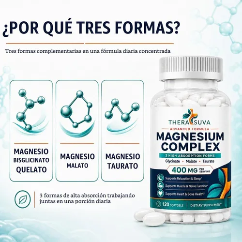 Vista 4 de Complejo de magnesio elemental, alta absorción 120 cápsulas blandas