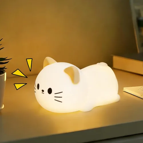 Vista 11 de Luz nocturna de abeja, bonita lámpara de noche de animales de silicona, lámpara de noche para habitación de niños, lámpara LED regulable, lámpara