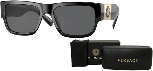 Vista 3 de Versace VE4406 Rectangle Sunglasses for Men BUNDLE With Designer iWear Complimentary Eyewear Kit