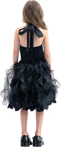Vista 9 de Vestido tutú para niñas con capas de organza y sauces, traje de cumpleaños, vestido de fiesta de tul con lentejuelas para Pascua, cumpleaños