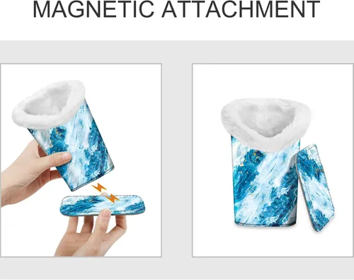 Vista 70 de Fintie Soporte para anteojos forrado de felpa con base magnética, estuche de cuero vegano prémium para lentes