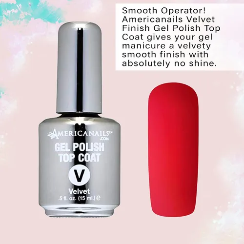 Vista 3 de Americanails - Capa superior de esmalte de gel, acabado aterciopelado, (0.5 onzas), fórmula original de doble curado para máxima adherencia, larga