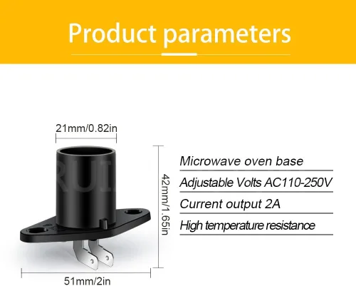 Vista 5 de Ruiandsion Bombilla de microondas Z187 T170 Soporte Base Reemplazo para Horno Universal Microondas Pera Lámpara Socket-W01