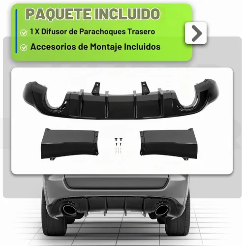 Vista 6 de Difusor de parachoques trasero compatible con Dodge Durango R/T SRT 2011-2022, divisor de labio inferior trasero, tapa del parachoques pintado