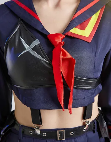 Vista 5 de Miccostumes Conjunto de camisa y falda de manga larga para cosplay de anime para mujer