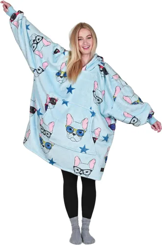 Vista 8 de Catalonia Sudadera con Capucha Manta Extragrande, Cómoda Sudadera Sherpa Usable, Regalo para Ella
