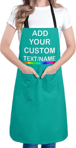 Vista 10 de Delantal personalizado Añadir imagen Texto Nombre Diseño personalizado Cocina Delantales de cocina